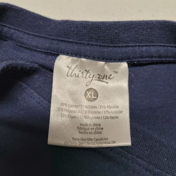 Be The Give Thirty-One Shirt Blue Heart Glitter Womens XL Bags Hostess Rep - Picture 3 of 7